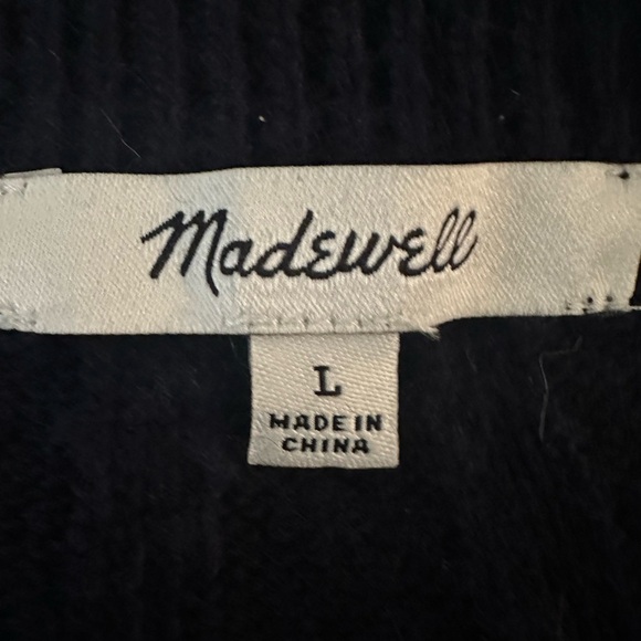 Madewell (Re sourced Ribbed Midi Sweater Dress Dark Indigo Size Large - Picture 6 of 9